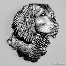 Large Spaniel Head Pewter Pin Brooch - British Hand Crafted - Gun Dog Hunting picture
