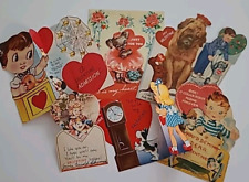 7 Vtg 1940-50s VALENTINE Asst Lot GIRLS BOYS DOGS PUPPY BALLERINA CARDS picture