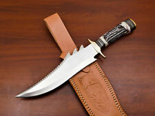 Rody Stan HANDMADE D2 FIXED BLADE HUNTING KNIFE/BOWIE KNIFE- ARTIFICIAL STAG picture