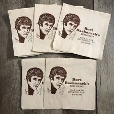 Vintage Lot of 5 Paper Napkin Burt Bacharach's Restaurant Advertisement picture