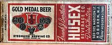 Husex Beverage Co Hoboken NJ Gold Medal Beer Vintage Bobtail Matchbook Cover picture