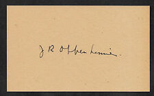 J Robert Oppenheiner Autograph Reprint On 1940s 3X5 Card Father of Atomic Bomb picture