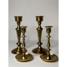 VTG Set Of 4 Brass Candle Stick Holders - BOHO- Bohemian - Hollywood Regency picture