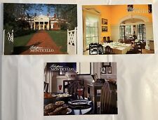 3 New Postcard Monticello VA Jefferson Tea Room; Entrance; Dining Room picture