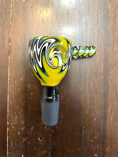 14mm Glass Hookah Bowl Pipe Wig Wag Yellow picture