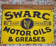 Mint Porcelain Swarc Motor Oils And Grease Sign Vintage Clean picture