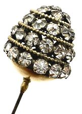 Antique Hatpin Gold Beads Sparkling Rhinestones Form a Delightful Beehive Long picture