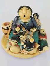 Handcrafted Clay Navajo Storyteller Figurine By Artist Vicky De Taos 4x3 Inch picture