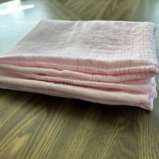 Vintage Large Pastel Pink Woven Tablecloth Rectangle 90” X 54” Soft 90 X 54 picture