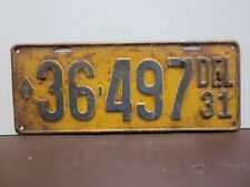 1931 Delaware License Plate Tag Original picture