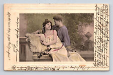 1905 German Portrait Couple in Romantic Gaze Drama Theatre? Postcard picture