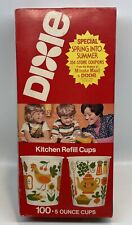 Vtg Dixie Kitchen Refill Cups Chicken Teapot 100 5 oz Cups 1977 NOS Sealed picture