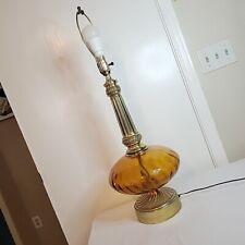 Westwood  Industries Tony Paul MCM Amber Glass Genie Table Lamp 1970's New York picture