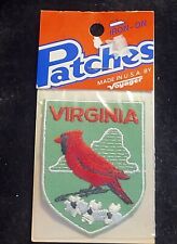 Vintage on Card Virginia VA Travel Souvenir Iron On Patch State USA Voyager picture