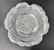 Vtg 1993 Arthur Court Rabbit Decorative Bowl Detailed 14” Cast Aluminum picture