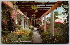 Pergola California Residence Flower Garden Cancel 1909 Antique WOB PM Postcard picture