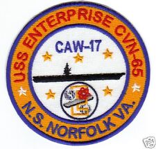 US NAVY SHIP PATCH, USS ENTERPRISE, CVN-65/CAW-17, HOME PORT N.S. NORFOLK, VA  Y picture