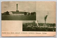Kalamazoo Michigan~King-Bryant-Superior-Imperial Paper Mill~c1905 Postcard picture