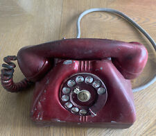 Vintage 1948 Red Rotary Phone Signal Corps US Army TP-6-A Conn. Tel. & Elec. Div picture