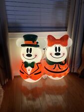 Disney 100 Blow Mold Mickey Minnie Mouse Snowman Set Lighted Christmas 23 inches picture