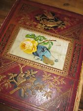 c1880's Large Victorian Scrap Book Album - Loaded with Trade Cards and Scraps picture