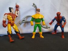 1990's Marvel ACTION FIGURE Lot of 3 SPIDER-MAN/WOLVERINE/DOC OCK Nice Condition picture