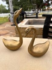 Vintage Rosenthal Netter Brass Swans Geese Metal Figurines Set of 2 picture