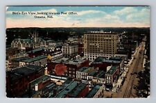 Omaha NE-Nebraska, Birds Eye View Post Office, c1915 Antique Vintage Postcard picture