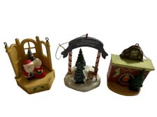 Vintage Santa Clause Christmas Ornaments Seasons Greeting Fireplace Diorama picture