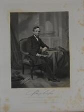 Antique Engraving Art Schuyler Colfax Indiana Senator Original 1860 History picture