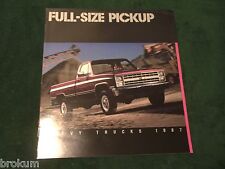 MINT CHEVROLET 1987 CHEVY FULL-SIZE PICKUP SALES BROCHURE NEW (#539) picture