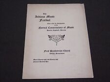 1910 THE INDIANA MUSIC FESTIVAL PROGRAM - NORMAL CONSERVATORY OF MUSIC - J 2098 picture