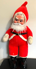 Vtg 1950s RUSHTON COMPANY Christmas Santa Claus PLUSH Black Boot Rubber Face 36