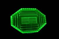 A VINTAGE SOWERBY (#2612) URANIUM / VASELINE GLASS TRAY SHOWING UV FLUORESCENCE picture