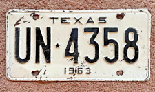 1963 TEXAS license plate – ORIGINAL SUPER antique vintage auto tag picture