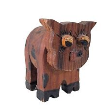 Tiny Hand-Carved Wooden Pig picture