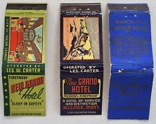 THREE DIFFERENT VINTAGE BILLINGS MONTANA MATCHBOOK COVERS-NEW GRAND HOTEL-1930s picture