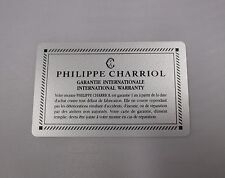 Rare PHILIPPE CHARRIOL Watch & Chronograph International Warranty Guarantee Card picture