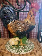 Vintage Distressed Partylite Rooster And Chicks Tealight Candle Holder picture