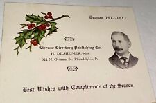 Rare Antique American Politician & Publisher Herman Dilsheimer Holiday Card PA picture