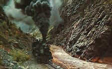 Postcard Silverton Narrow Gauge In Animas River Gorge D&RGW Engine #476 Train picture