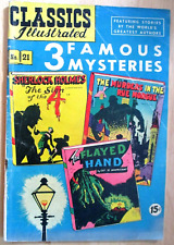 1953 CLASSICS ILLUSTRATED COMICS 3 Famous Mysteries #21 VG+ RARE picture