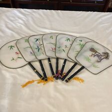 Vintage Chinese Fan Set Of Seven picture