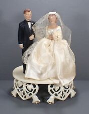 Vintage 1950’s Bride Groom Wedding Cake Topper picture
