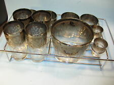 MID-CENTURY 12 piece SILVER FADE DRINK SERVING SET ..SEE PICTURES picture