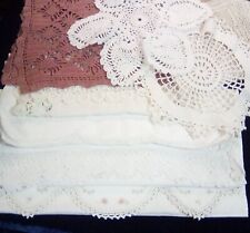 Mixed Lot of 8 Vintage Embroidered Crochet Table Runners Dresser Scarves Doilies picture