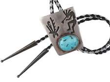 WB Vintage Native American Sterling/turquoise bolo tie picture