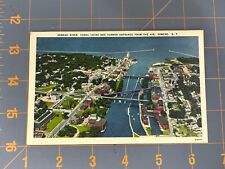 Postcard Oswego River Canal Locks and Harbor Entrance from the Air Oswego NY picture