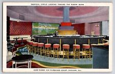 Chez Paree Theatre Restaurant Tropical Circle Bar Chicago IL Linen Postcard picture