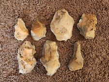 7 VINTAGE EARLY MAN PALEOLITHIC HAND AXES STONE ARTIFACTS Pre Native American picture